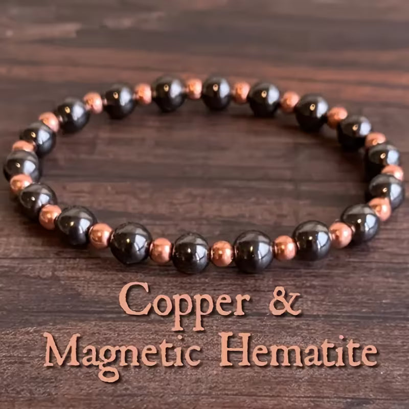 Hematite And Copper Bead Grounding Protection Bracelet