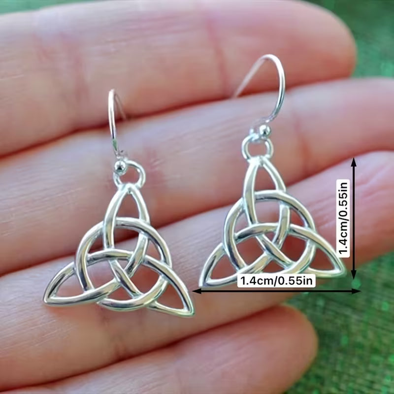 Celtic Knot Silvery Pendant Earrings – .55