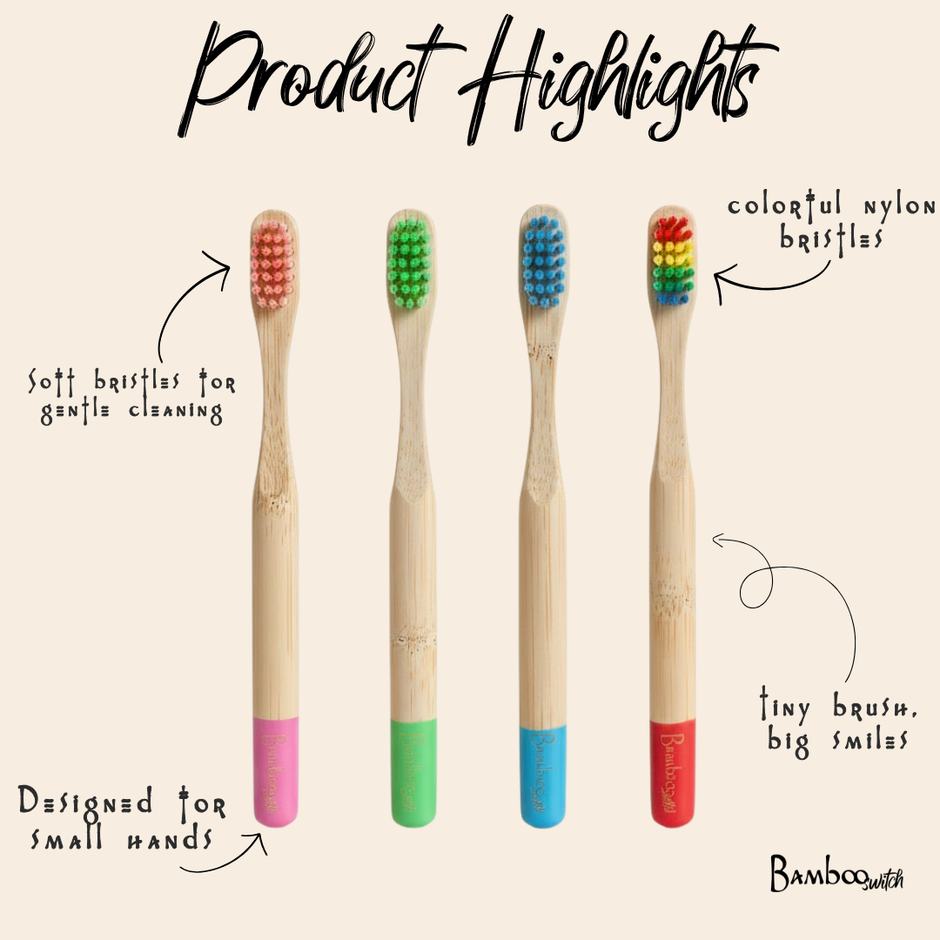 Bamboo Kids Toothbrush |  Rainbow