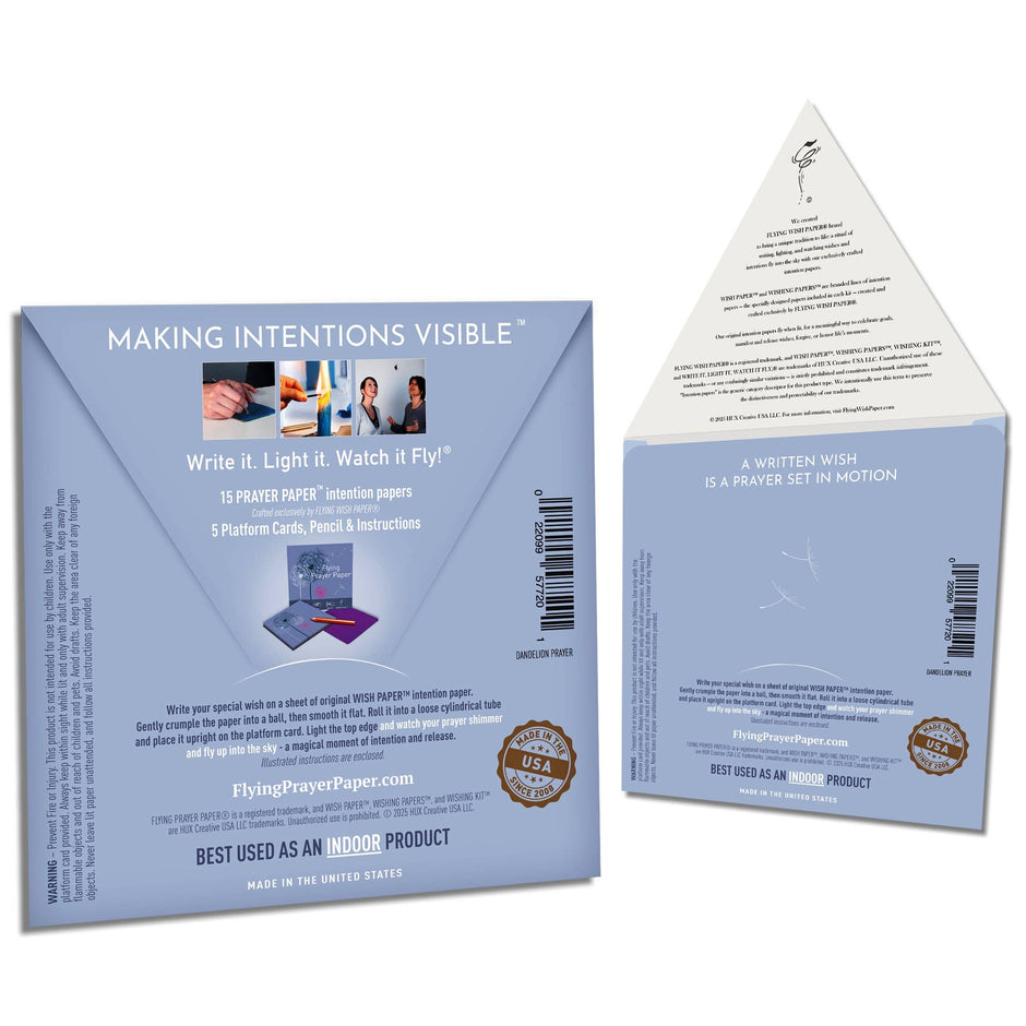 Flying Wish Paper Dandelion Prayer Wish-Making Kit
