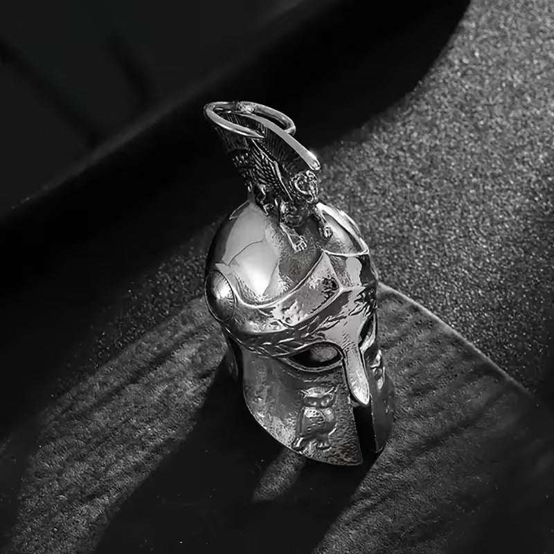 Keychain Bell Silver Tone with Athena’s Helmet (3