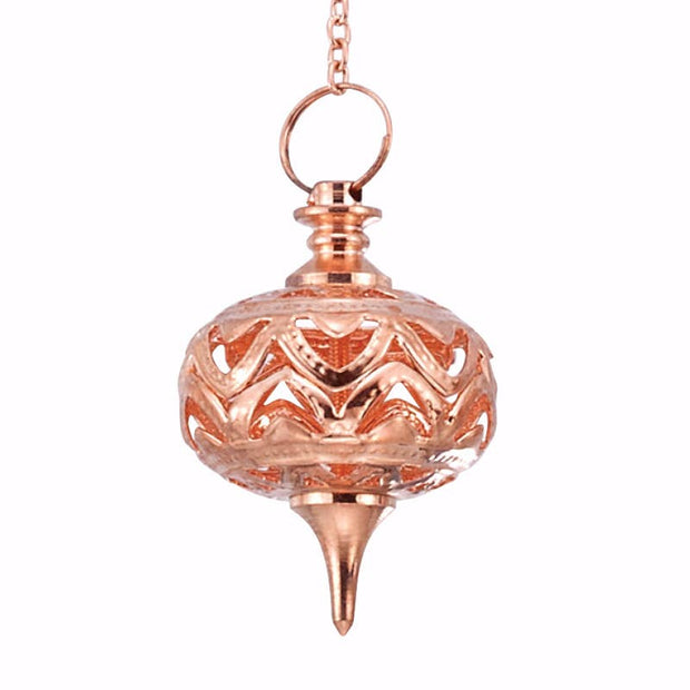 Copper Tone Filigree Pendulum
