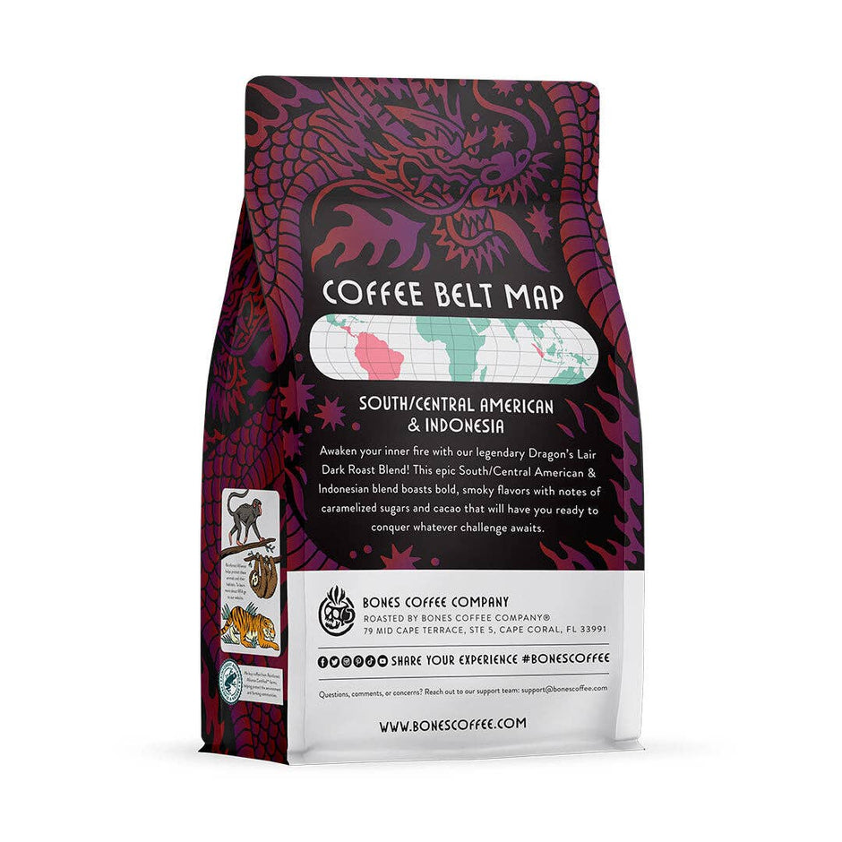 Dragon’s Lair Dark Roast Ground Coffee (12 oz) – Bold, Smooth, and Strong