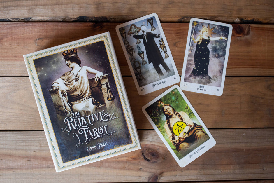 The Relative Tarot: Your Ancestral Blueprint for Self-Discovery (82-Card Deck and Full-Color Guidebook) by Carrie Paris and Tina Hardt