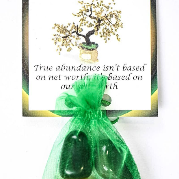 Abundance Crystal Tumble Healing Bag (Black Obsidian, Clear Quartz, Golden Quartz + Green Aventurine)