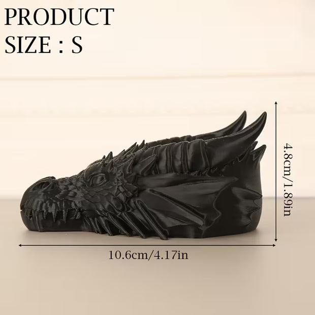 3D Printed Dragon Head Fantasy Style Decorative Tray (4.14" x 1.8")