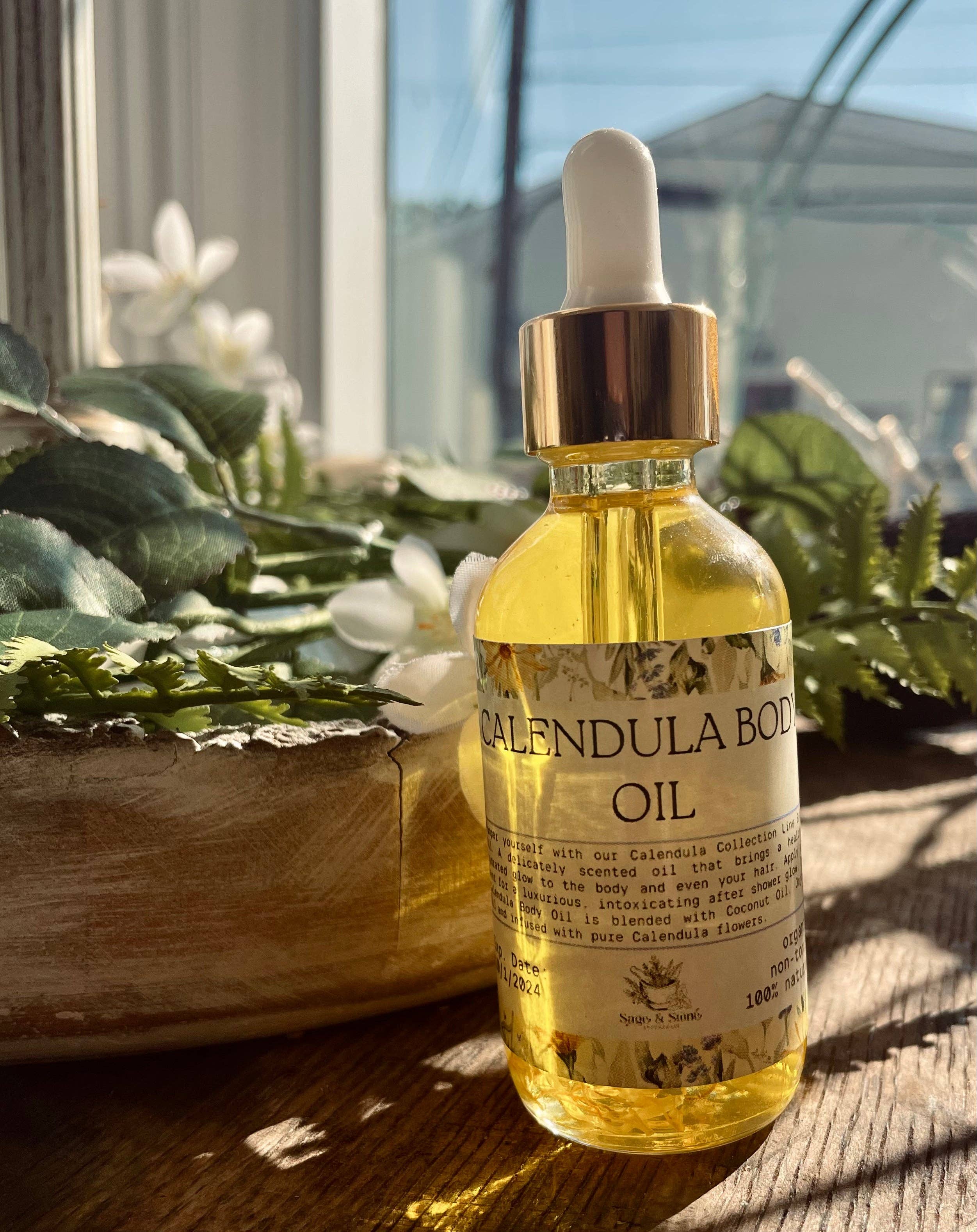 Calendula Oil 2oz – Herbal Skin Care Oil, Soothing Calendula Infusion