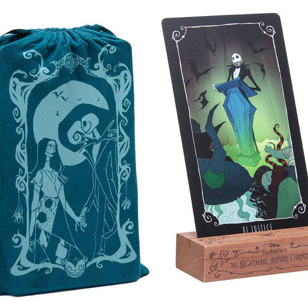 Disney Tim Burton’s The Nightmare Before Christmas Tarot Deck and Guidebook (Large Format Deluxe Set) – 78 Cards, 128-Page Guidebook, Card Stand, and Velvet Pouch