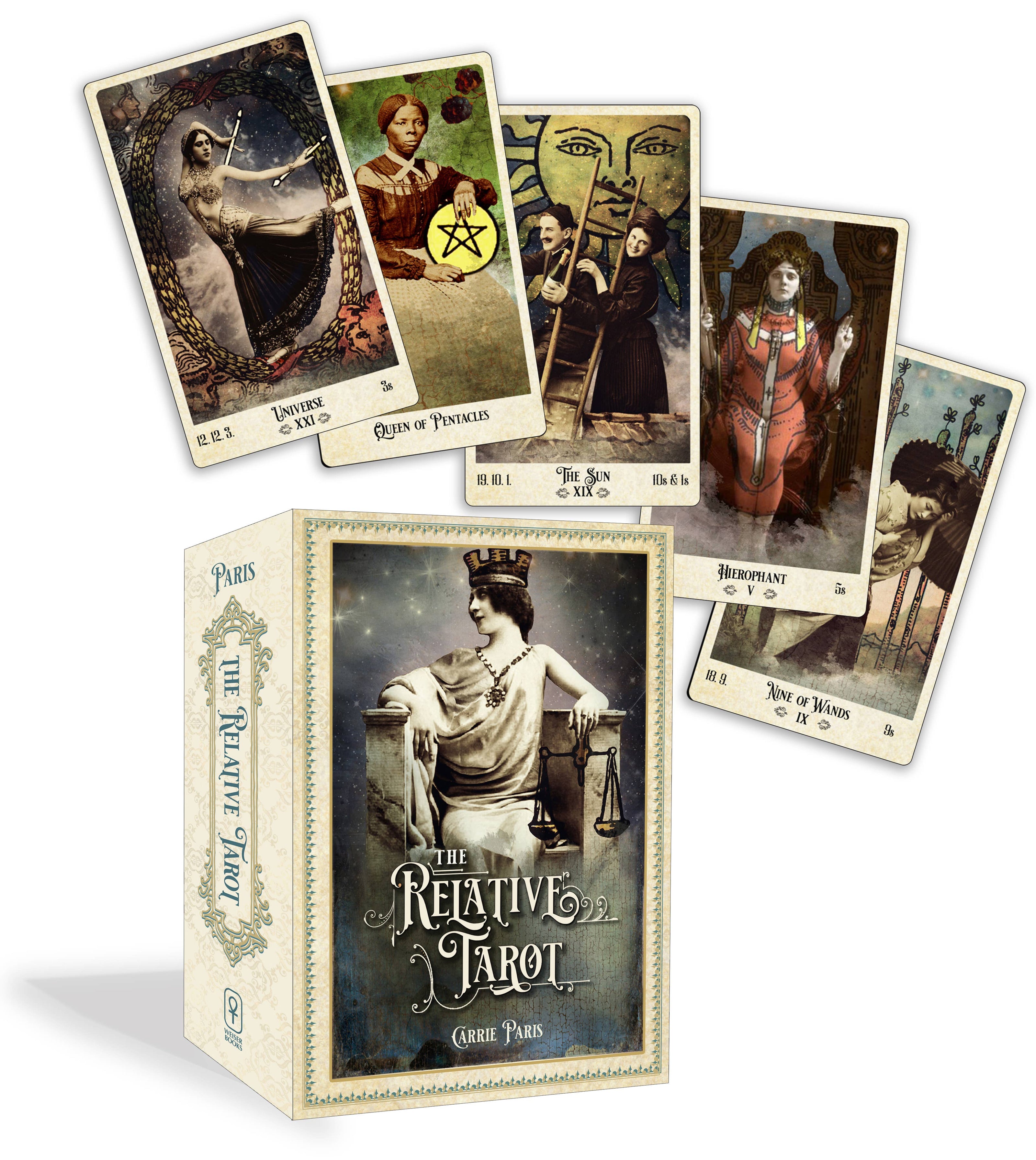 The Relative Tarot: Your Ancestral Blueprint for Self-Discovery (82-Card Deck and Full-Color Guidebook) by Carrie Paris and Tina Hardt