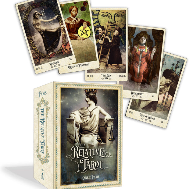 The Relative Tarot: Your Ancestral Blueprint for Self-Discovery (82-Card Deck and Full-Color Guidebook) by Carrie Paris and Tina Hardt