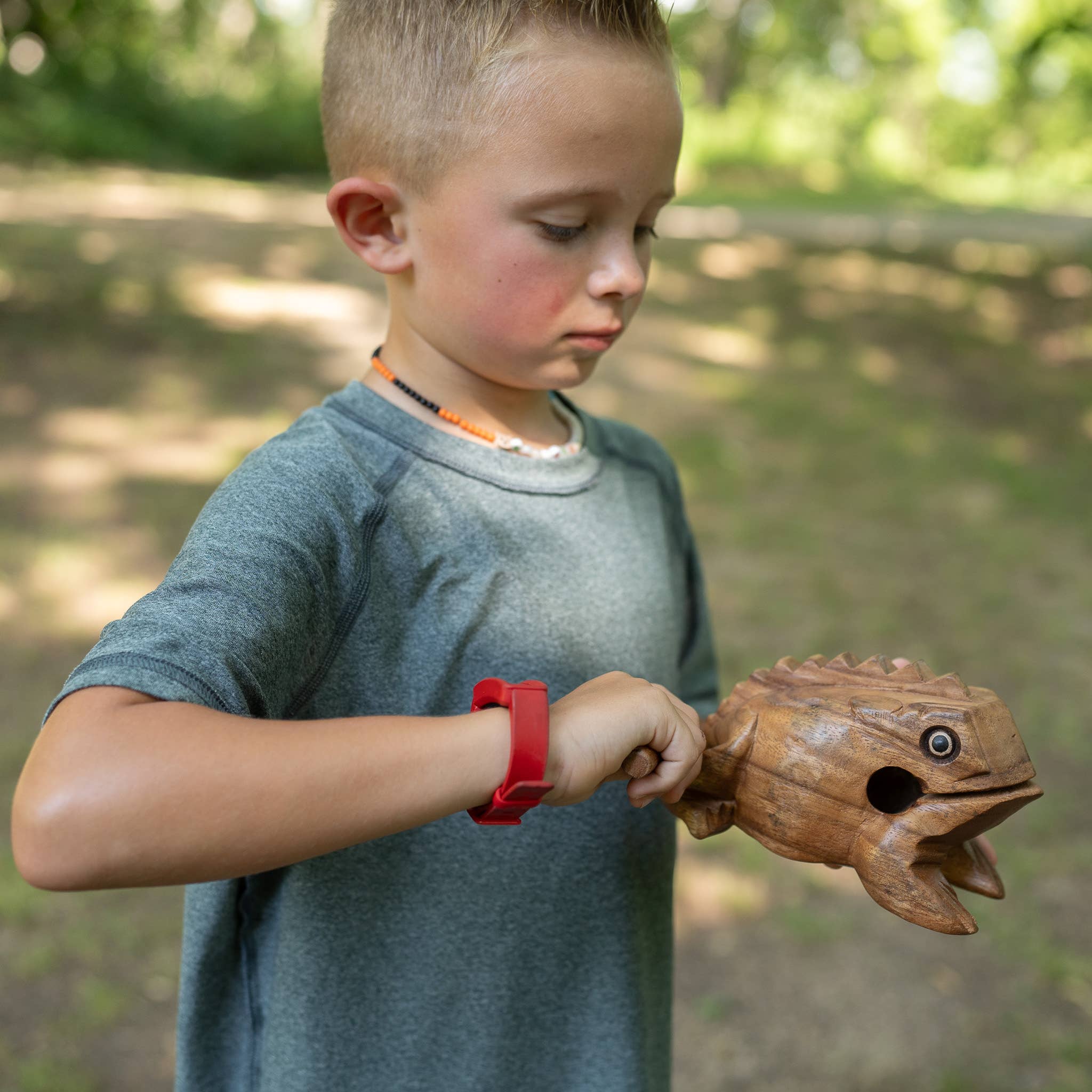 Wooden Croakin’ Frog Medium 4 Inch | Fun Sound Instrument & Energy Cleansing