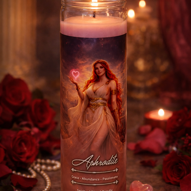 Aphrodite Ritual Jar Candle by Vrinda (8" x 2")
