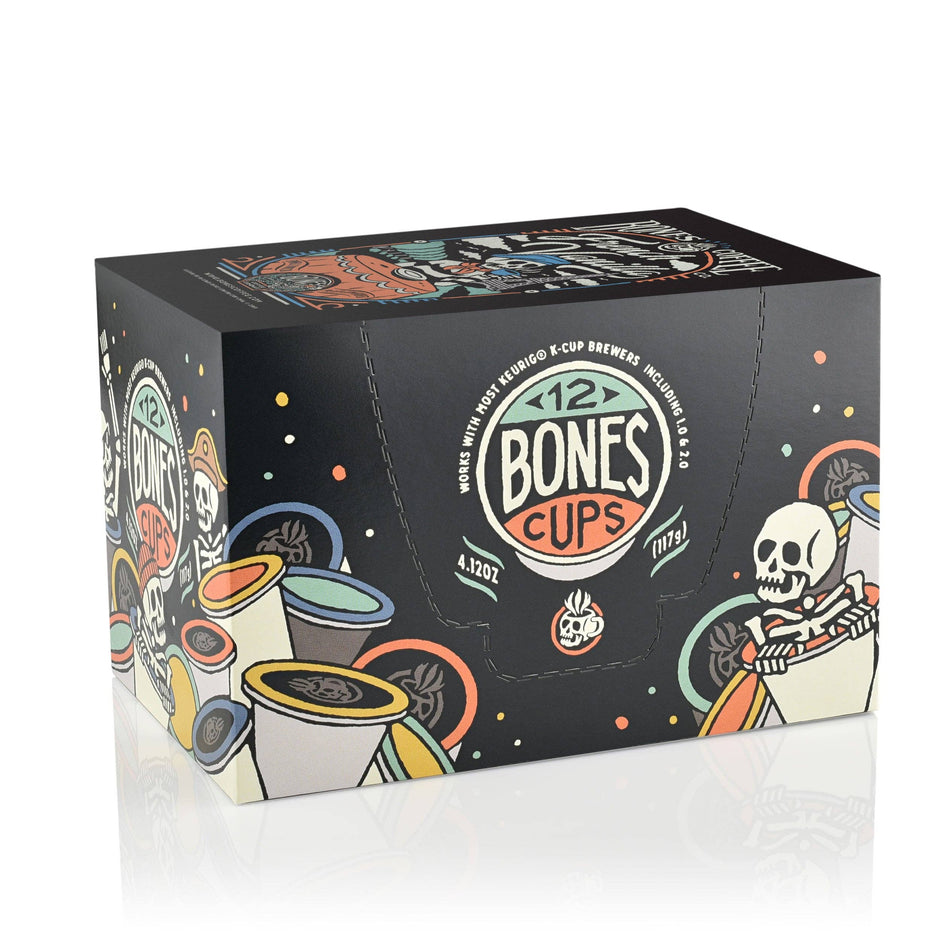 Bones Coffee French Vanilla Coffee Pods (12 Count) – Flavored Coffee Pods for Easy Brewing