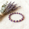 Amethyst and Copper Natural Crystal Beaded Bracelet | Great for Menopause and Hormone Support