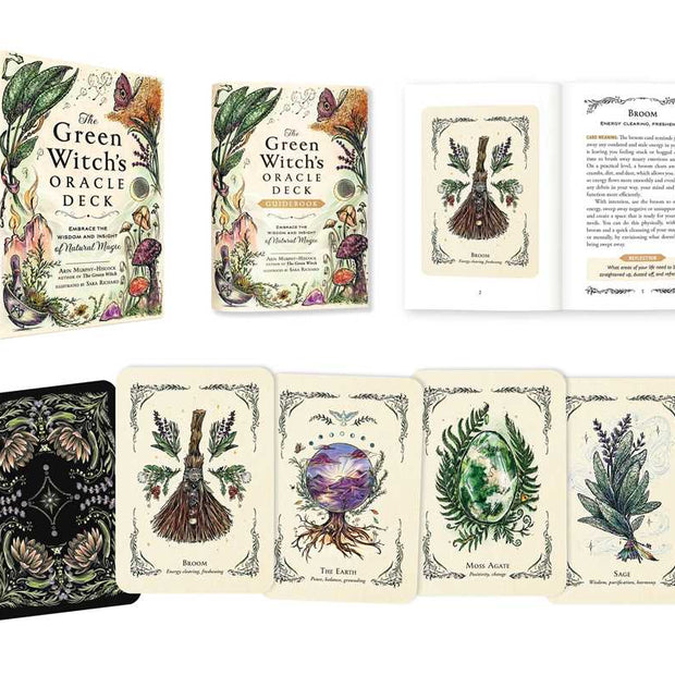 Green Witch's Oracle Deck by Arin Murphy-Hiscock – Flashcards Set, 100 Pages, English, Botanical Oracle Deck, Green Witchcraft, Nature Wisdom, Herbal Guidance, and Spiritual Growth