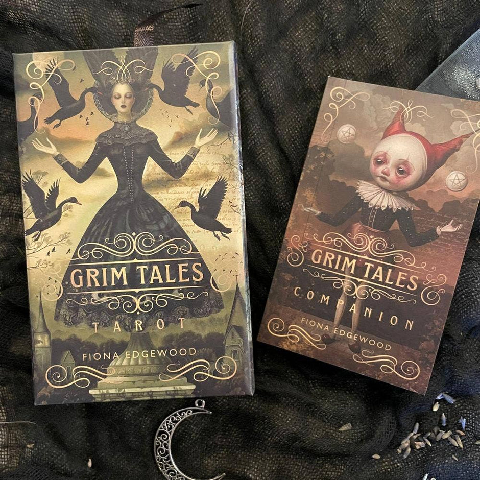 Grim Tales Tarot Kit (78-Card Deck + Full-Color Guidebook) – by Fiona Edgewood