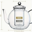 52oz Clear Glass Teapot with Removable Infuser