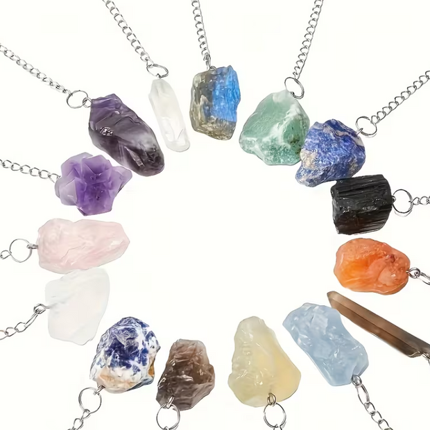 Crystal-Ended Tea Steeper (Silvery Tea Strainer) — Intuitively Chosen Natural Crystal