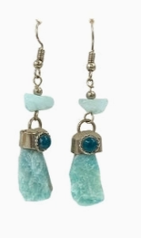 Raw Stone Dangle Earrings (Assorted Stones) – Stainless Steel