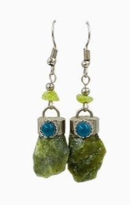 Raw Stone Dangle Earrings (Assorted Stones) – Stainless Steel