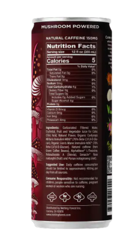 Melting Forest Black Cherry Mushroom Drink 12 oz.— Zero Sugar