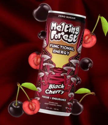 Melting Forest Black Cherry Mushroom Drink 12 oz.— Zero Sugar
