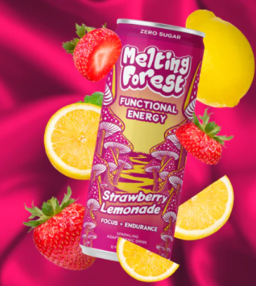 Melting Forest Strawberry Lemonade Mushroom Drink (12 fl oz)— Zero Sugar