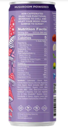 Melting Forest Strawberry Lavender Mushroom Drink (12 fl oz) — Zero Sugar