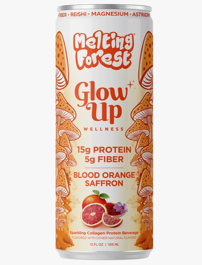 Melting Forest Glow Up Blood Orange Saffron Sparkling Collagen Protein Beverage (12 fl oz)