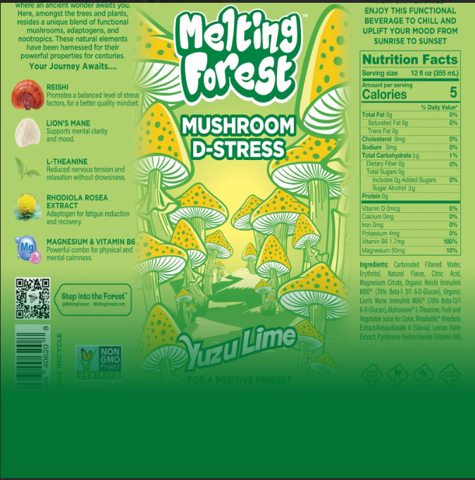 Melting Forest Yuzu Lime Mushroom Drink (12 fl oz) — Zero Sugar