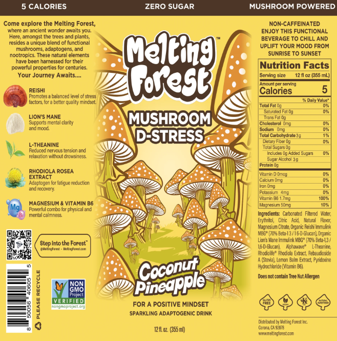 Melting Forest Coconut Pineapple Mushroom Drink (12 fl oz) — Zero Sugar
