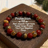 Tigers Eye and Red Jasper Crystal Bead Bracelet for Protection
