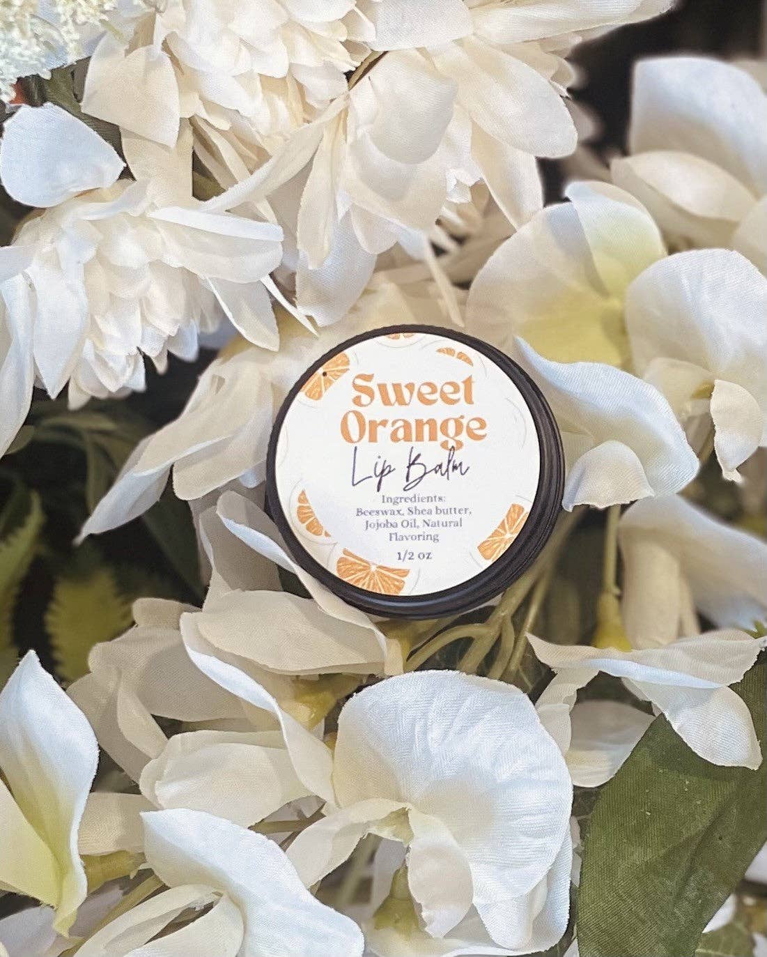 Natural Lip Balm: Sweet Orange – Botanical Lip Care .5oz Tin