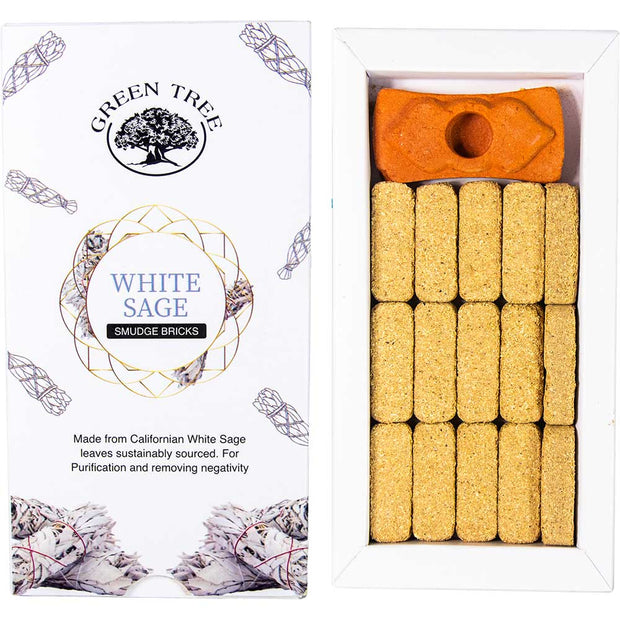 Green Tree Smudge Bricks - White Sage (Pack of 15)