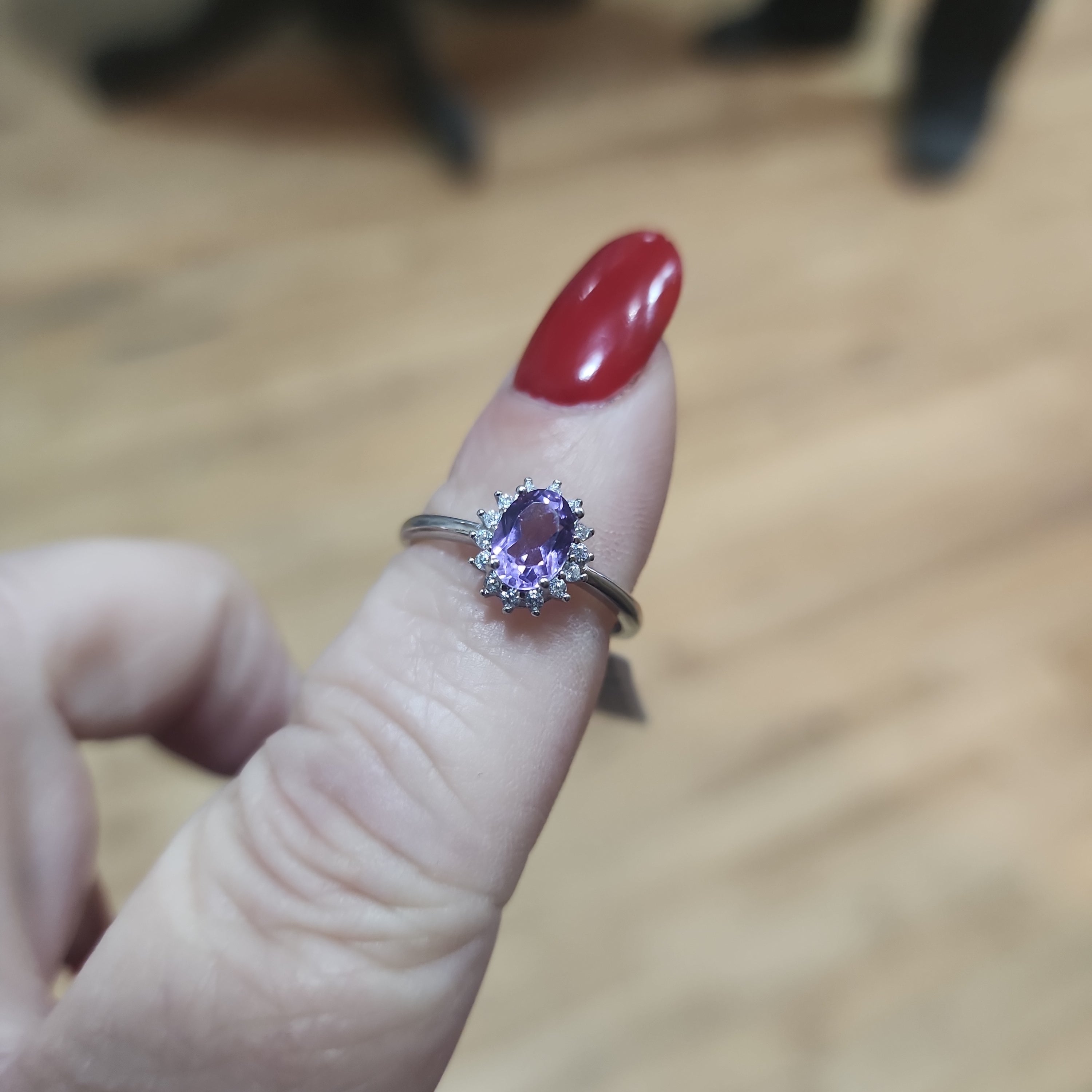 Adjustable Natural Stone Sterling Silver Rings - Amethyst Ring - Jewelry