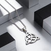 Trinity Celtic Knot Pendant Necklace – Stainless Steel with Square Bead Chain (1.18