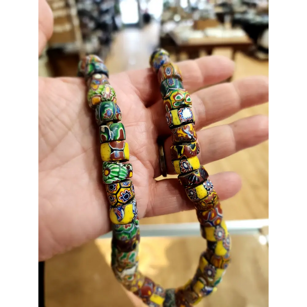 🌍✨ African Millefiori Trade Beads Necklace – 24’’ Vintage Estate Treasure! 🧿 - Jewelry