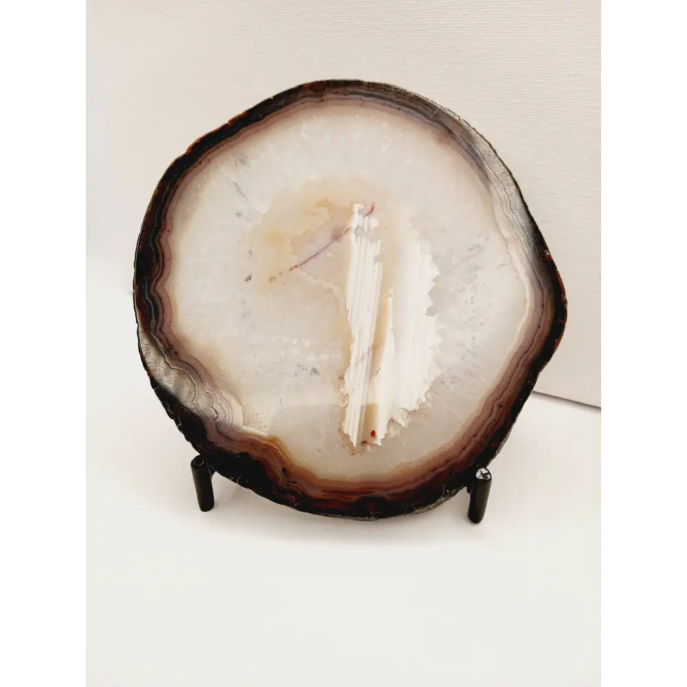 🌀✨ Agate Slice Specimen with Stand – Balance Protection and Natural Beauty 🌈 - Specimens