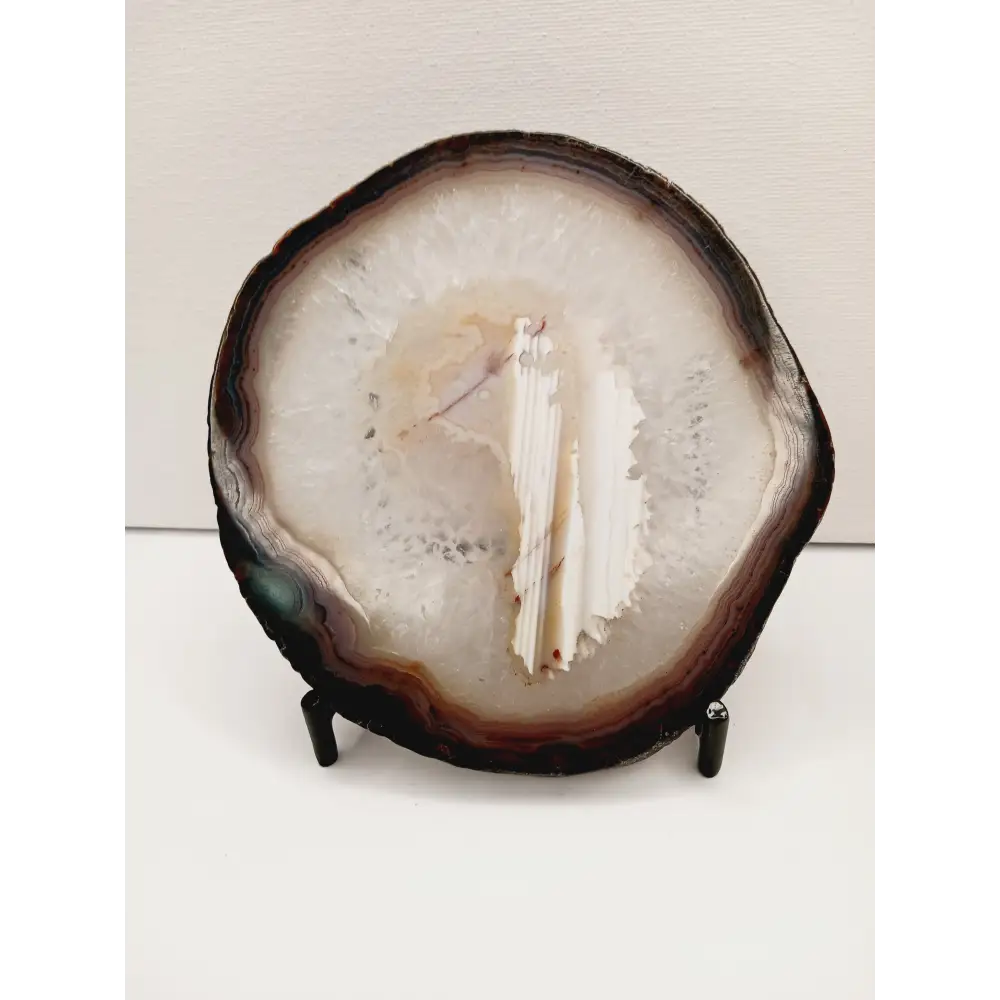🌀✨ Agate Slice Specimen with Stand – Balance Protection and Natural Beauty 🌈 - 1 - Specimens