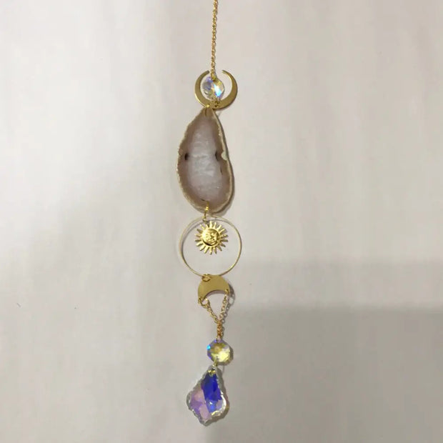 Agate slice sun catchers - Clear - Home Decor