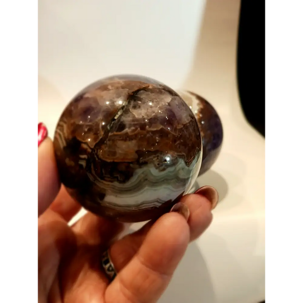 💜🌬️ Amethyst & Lace Agate Sphere (2.75’’) – Tranquility Balance & Spiritual Clarity! ✨ - 2 - 2 1/2’’ - Spheres