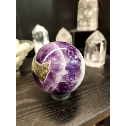 💜✨ Amethyst and Pyrite Spheres – Harmonizing Energy & Abundance! 💰 - 4 - Spheres