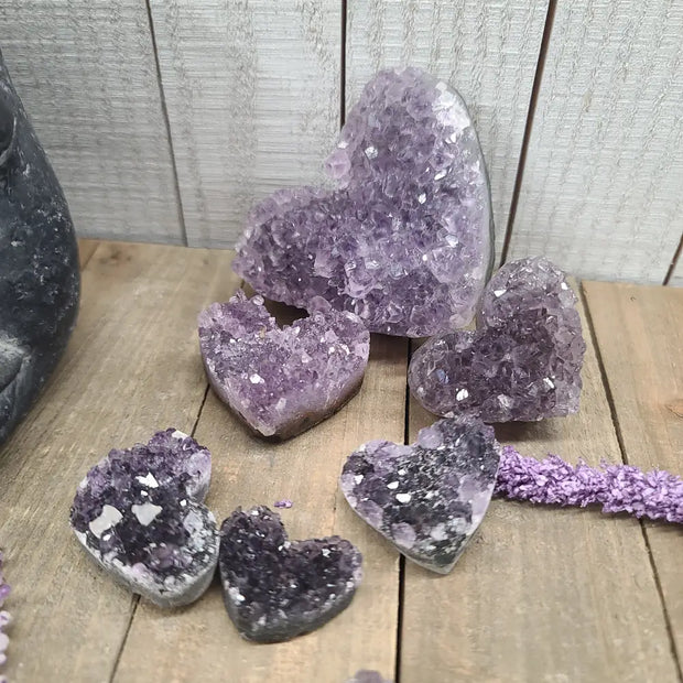 Amethyst Druzy Hearts - Specimens