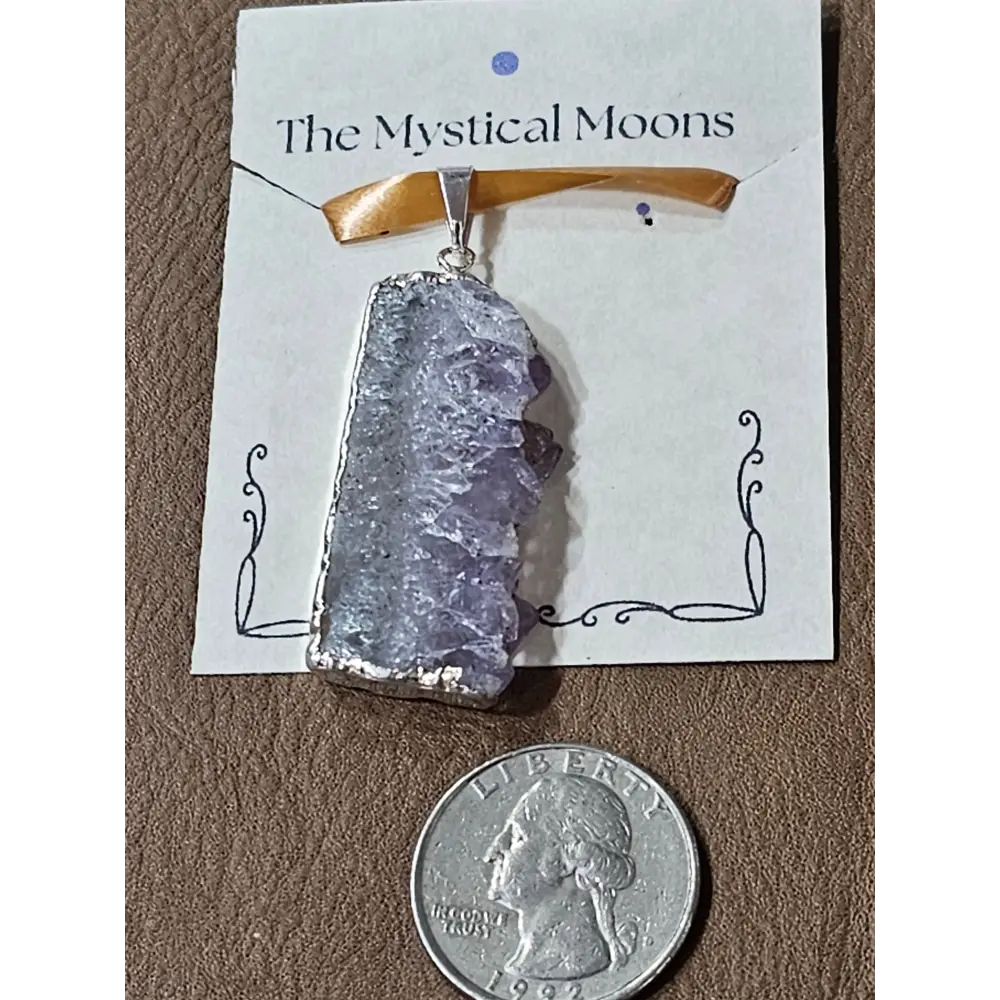 Amethyst Slice Pendant Necklaces - 2 - Jewelry