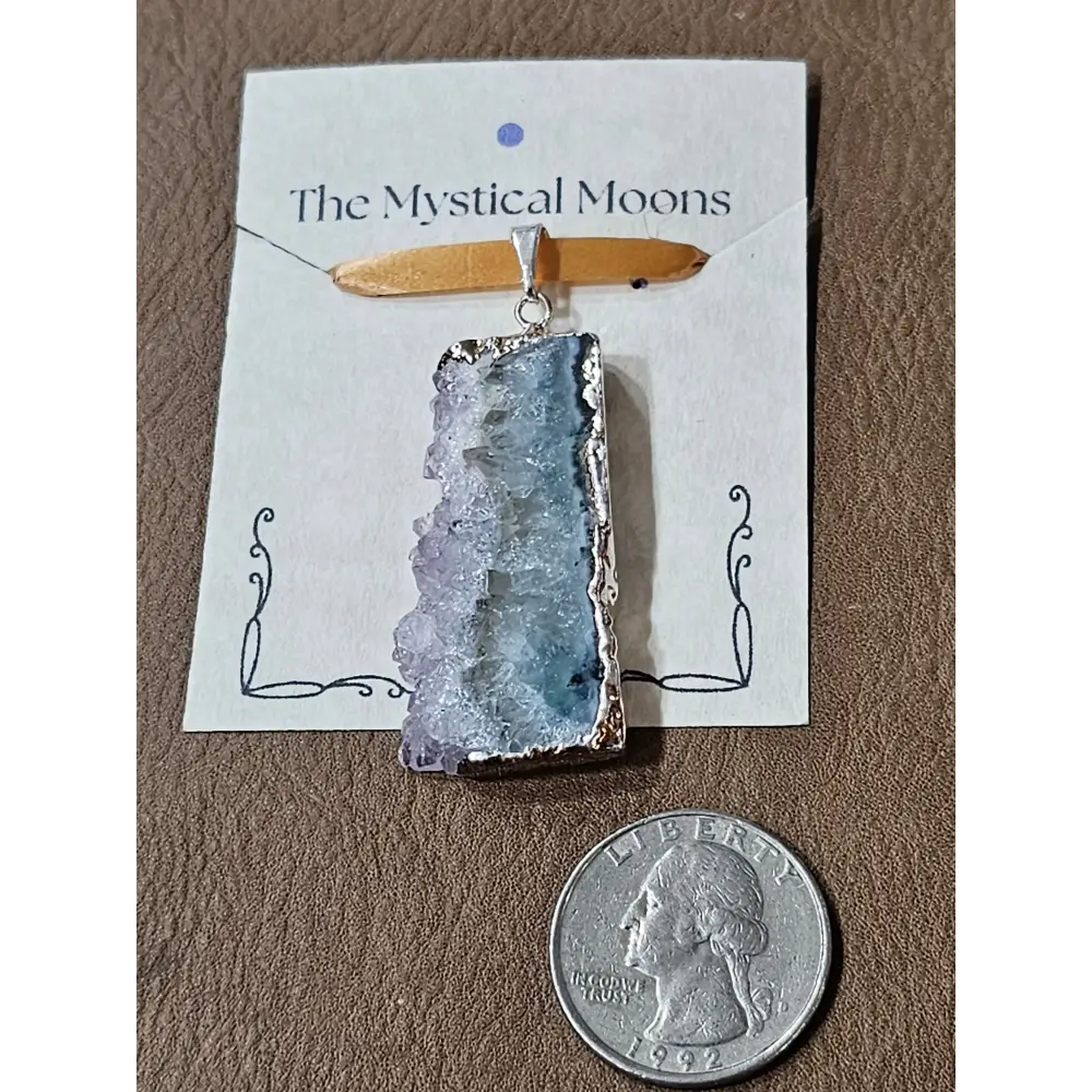 Amethyst Slice Pendant Necklaces - 3 - Jewelry