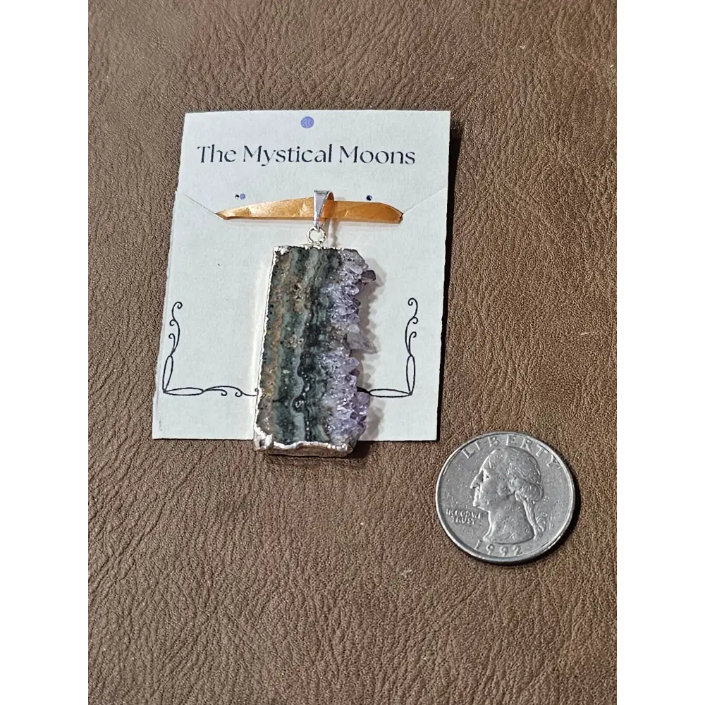 Amethyst Slice Pendant Necklaces - 4 - Jewelry