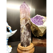 Stunning 13’’ Amethyst Tower with Custom Wooden Stand - 1 - Towers