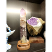 Stunning 13’’ Amethyst Tower with Custom Wooden Stand - 1 - Towers