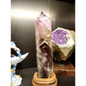Stunning 13’’ Amethyst Tower with Custom Wooden Stand - 1 - Towers