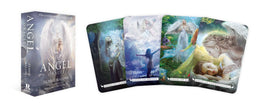 Angel Oracle deck by Debbie Malone, featuring beautifully illustrated angel cards and a guidebook, displayed on a white background.